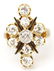 LADIES ANTIQUE 14K GOLD DIAMOND COCKTAIL RING - 2