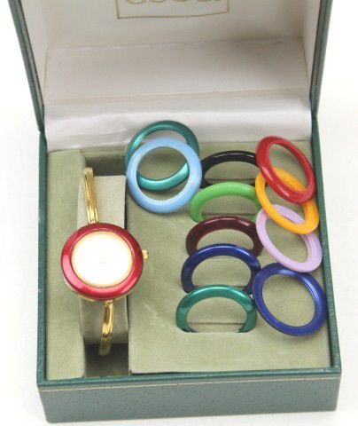 gucci bangle watch with interchangeable rings