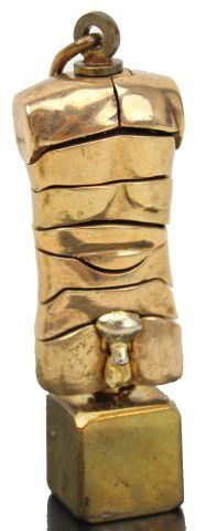 MIGUEL BERROCAL PUZZLE SCULPTURE MINI DAVID: MIGUEL BERROCAL PUZZLE SCULPTURE MINI DAVID Bronze "Mini David" by Miguel Berrocal. Complete in it's original box and accompanied by a Centicore Arts international catalog and a 1979 price list showin