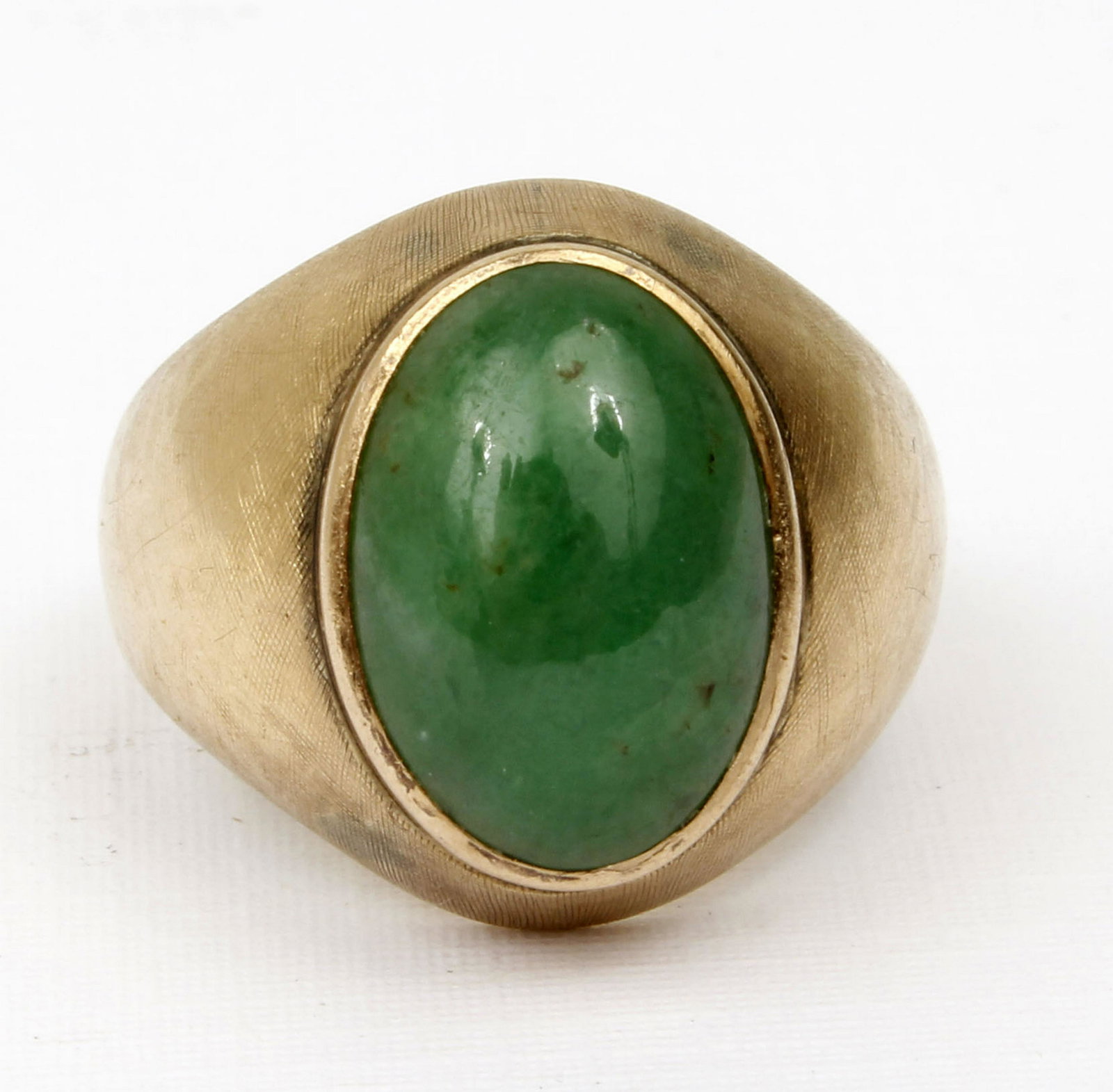 14K YELLOW GOLD MENS JADE RING (1 of 2)