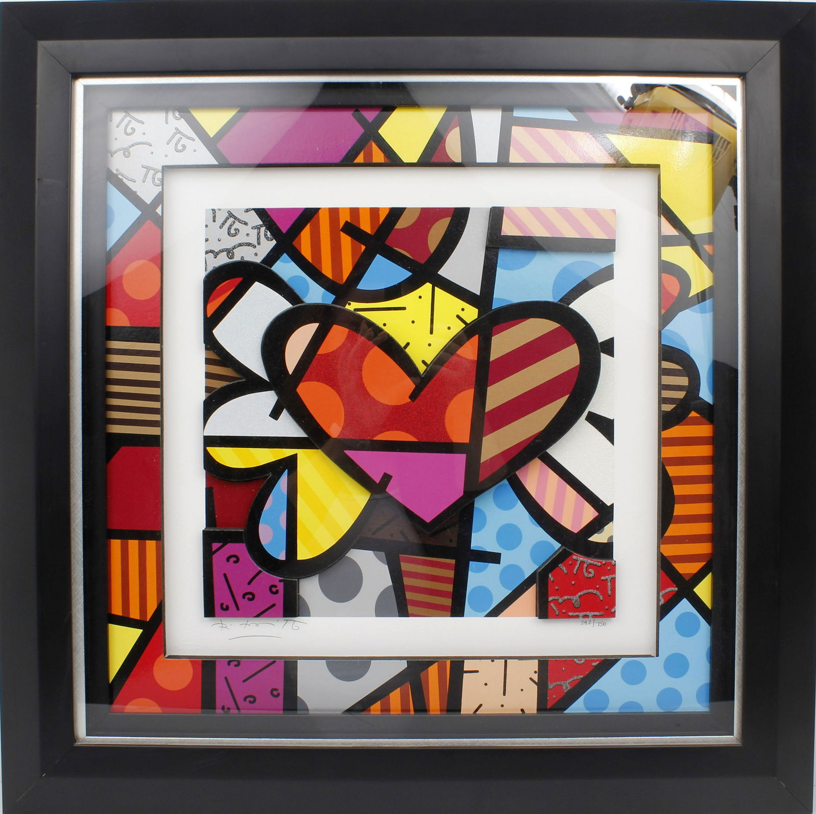 ROMERO BRITTO FLYING HEART MIXED MEDIA 3D (1 of 4)