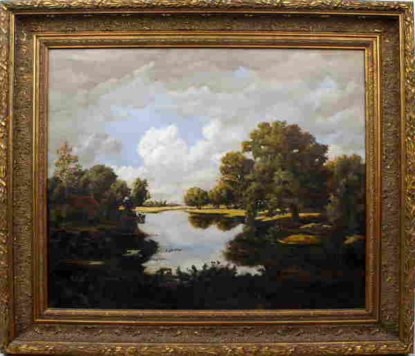 SUMMER LAKE EMBELLISHED COPY PAINTING ON CANVAS (128083) on Dec 17