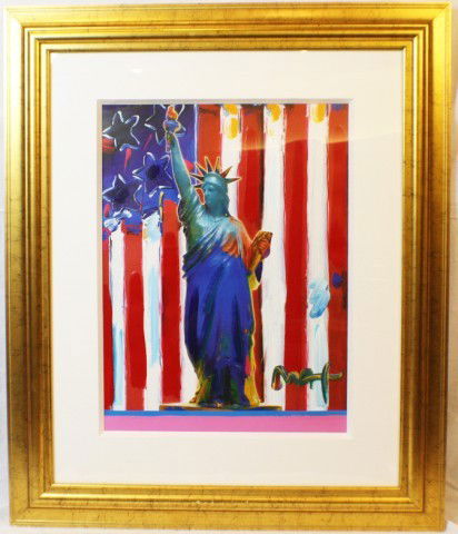 PETER MAX - UNITED WE STAND SIGNED MIXED MEDIA: PETER MAX - UNITED WE STAND SIGNED Peter Max (American, b.1937). Max is an iconic artist who is well known for his unique style of mixed media art. He has Appeared on the cover of Life Magazine, and h