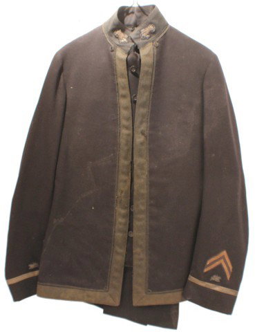 EARLY 20TH CENTURY US NAVY MIDSHIPMANS JACKET: EARLY 20TH CENTURY US NAVY MIDSHIPMANS JACKET A dress blue tunic with silver bullion wire anchor collar insignia. Cuff rank and insignia. Dress blue pants. Condition: Light wear. Neads a clean. EST. 1