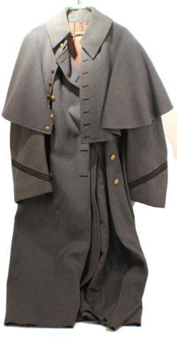20th CENTURY WESTPOINT CADET HEAVY WOOL COAT: 20th CENTURY WESTPOINT CADET HEAVY WOOL COAT Cape type trench coat. C1930s example. Gilt metal buttons. Condition: VG EST. 100-200