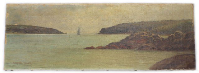 C. MYRON CLARK - OIL SEASCAPE EARLY 20TH CENTURY: C. MYRON CLARK - OIL SEASCAPE EARLY 20TH CENTURY C. Myron Clark (American, 1858-1925) well known painter of landscapes and ship scenes who painted out of Massachusetts and Canada. Painting is a seasca