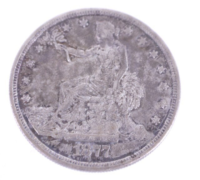 1877-S US TRADE DOLLAR - XF: 1877-S US TRADE DOLLAR - XF The Trade Dollar is a United States dollar coin minted to compete with other large silver coins that were already popular in East Asia.