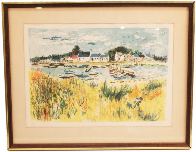 YOLANDE ARDISSONE - FRAMED LITHOGRAPH WITH COA: YOLANDE ARDISSONE - FRAMED LITHOGRAPH WITH COA Yolande Ardissone (French, b. 1927). Signed limited edition (#184/275) lithograph by French artist Yolande Ardissone, framed and matted under glass. COA 
