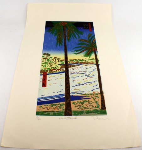 RAFAEL FERRER - LITHOGRAPH ORIENTE TROPICAL: RAFAEL FERRER - LITHOGRAPH ORIENTE TROPICAL Rafael Ferrer (Puerto Rican, b.1933). Oriente Tropical, #17/36. Limited edition signed lithograph by Raphael Ferrer. Represented by Nancy Hoffman Gallery. S