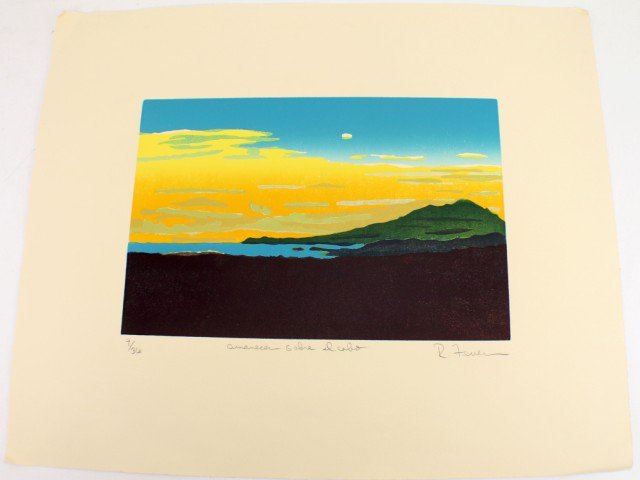 RAFAEL FERRER - LITHOGRAPH AMANECA SUBRE IL CADO: RAFAEL FERRER - LITHOGRAPH AMANECA SUBRE IL CADO Rafael Ferrer (Puerto Rican, b.1933). Amaneca Subre il Cado, #9/36. Limited edition signed lithograph by Raphael Ferrer. Represented by Nancy Hoffman G