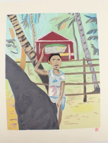 RAFAEL FERRER - LITHOGRAPH VENDURAS: RAFAEL FERRER - LITHOGRAPH VENDURAS Rafael Ferrer (Puerto Rican, b.1933). Venduras, #9/40. Limited edition signed lithograph by Raphael Ferrer. Represented by Nancy Hoffman Gallery. Size: 21 x 25"