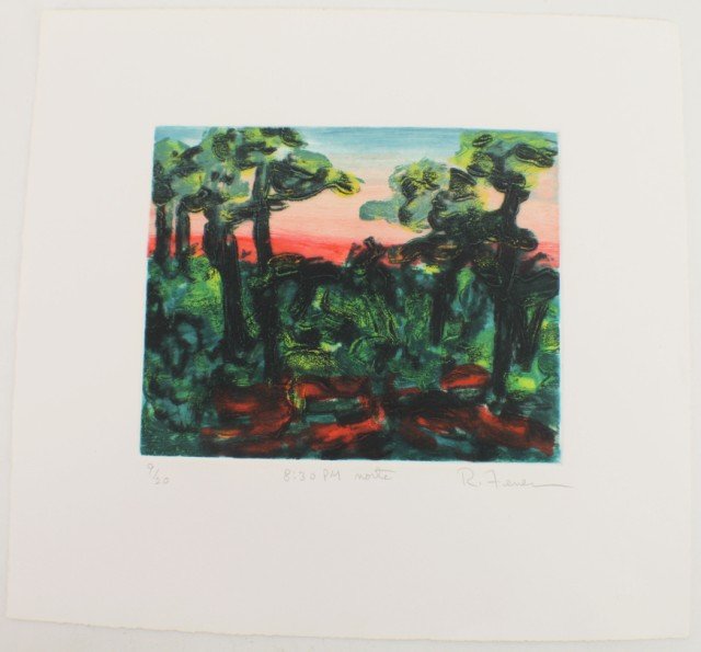 RAFAEL FERRER - LITHOGRAPH 8:30 PM NORTE: RAFAEL FERRER - LITHOGRAPH 8:30 PM NORTE Rafael Ferrer (Puerto Rican, b.1933). 8:30 PM Norte, #9/20. Limited edition signed lithograph by Raphael Ferrer. Represented by Nancy Hoffman Gallery. Size: 15