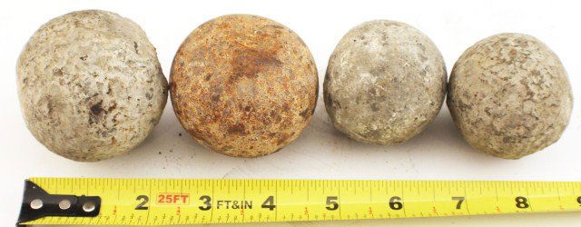 CIVIL WAR ERA CARVED STONE CANNONBALLS