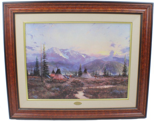 THOMAS KINKADE DAYS OF PEACE: THOMAS KINKADE DAYS OF PEACE Thomas Kinkade (American, 1958 - 2012) "Days of Peace", 18 x 24" canvas, #19 of 1984 Limited offset edition. On premium artist canvas. Hand signed by Thomas Kinkade. Frame