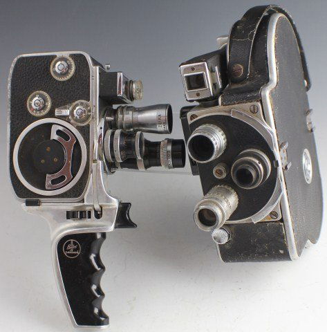 LOT OF 2 SWITZERLAND MADE PAILLARD BOLEX D8L & H8F: LOT OF 2 SWITZERLAND MADE PAILLARD BOLEX D8L & H8F Bolex Paillard D8L Cine movie camera & lenses 50's 60's, comes with Yvar 13mm, Zeika 6.5 mm wide, and Kenn-Paillard 36mm. Paillard Bolex H 8-F 12.5 C
