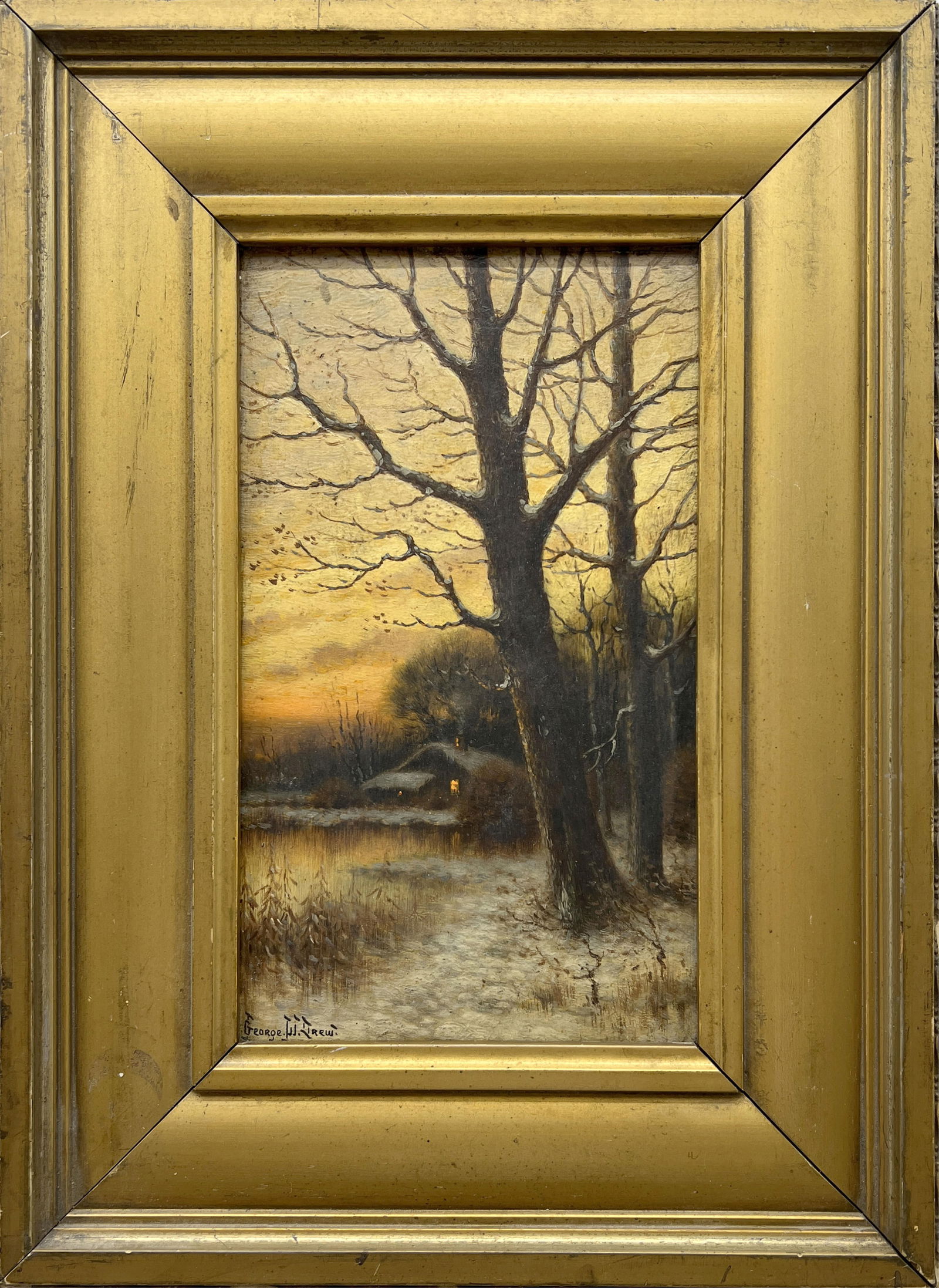 GEORGE W. DREW AMERICAN ARTIST CABIN IN THE WOODS (1 of 4)