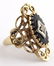 LADIES 10K GOLD ONYX & DIAMOND RING - 2