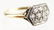 LADIES 14K GOLD ANTIQUE DIAMOND CLUSTER RING