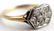 LADIES 14K GOLD ANTIQUE DIAMOND CLUSTER RING - 2
