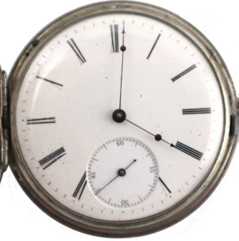 SILVEROID FULL HUNTER CASE POCKET WATCH: SILVEROID FULL HUNTER CASE POCKET WATCH T. F. Cooper, London; Patent Lever; Full; Ruby Jeweled; serial #14933; with fob and key. Mid to late 19th century. Overall good condition, with wear appropriate
