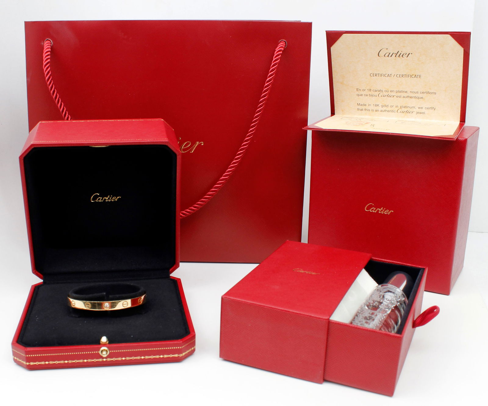 18K LADIES CARTIER LOVE CUFF WITH DIAMOND LYX105 (1 of 5)