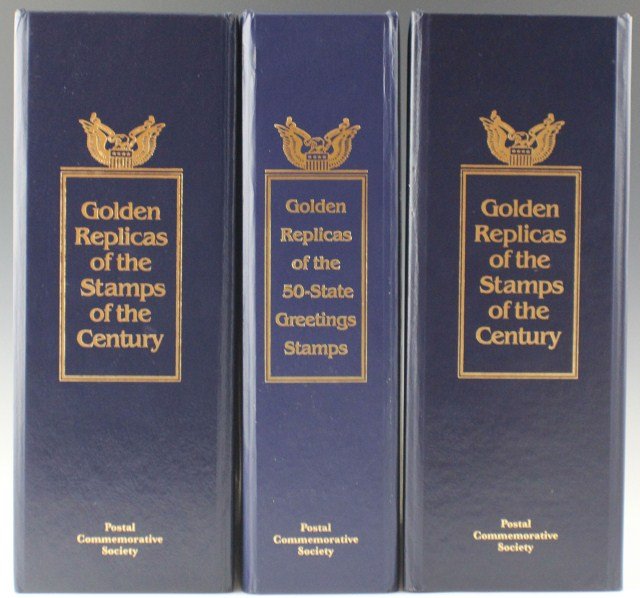 LOT OF 22K GOLDEN REPLICA STAMP BOOKS