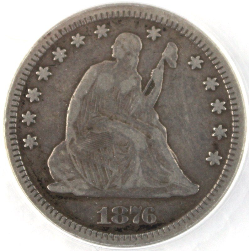 1876 CC 25C F 12 DETAILS US SEATED LIBERTY QUARTER: 1876 CC 25C F 12 DETAILS US SEATED LIBERTY QUARTER Est. $ 50-70 Lot 31586