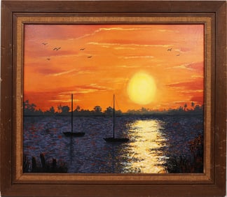 CAROL ANN KNAPP FLORIDA ARTIST SUNSET MOORING