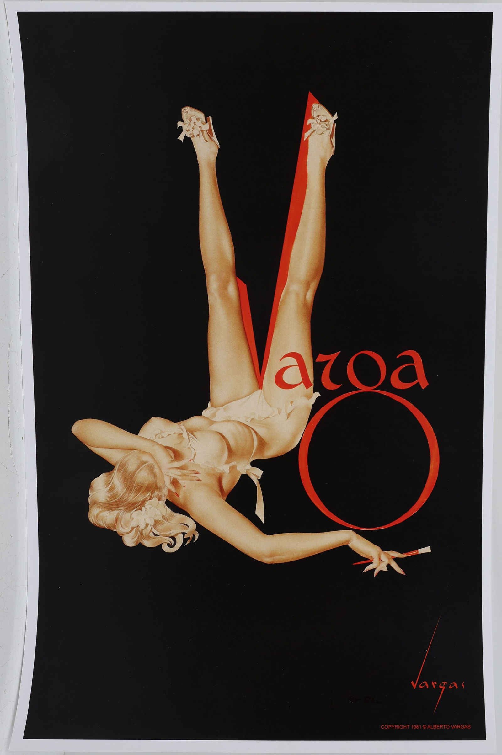 ALBERTO VARGAS DUO TONE HAND SIGNED LITHOGRAPH (1 of 2)