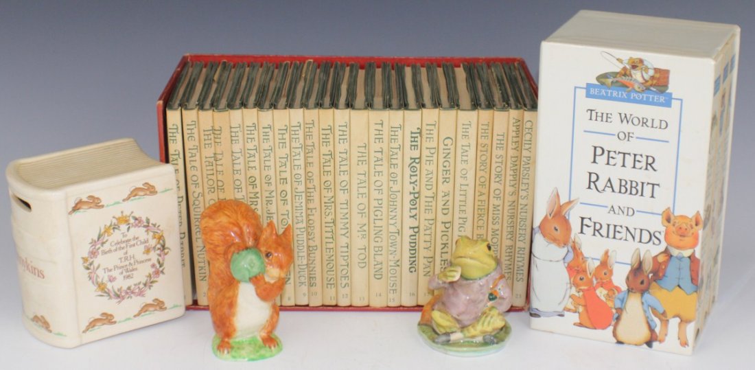BEATRIX POTTER BOOKS AND FIGURES: BEATRIX POTTER BOOKS AND FIGURES Beatrix Potter books and figures to include; The World of Peter Rabbit and Friends, containing six stories. The complete collection of Peter Rabbit books numbering 23 