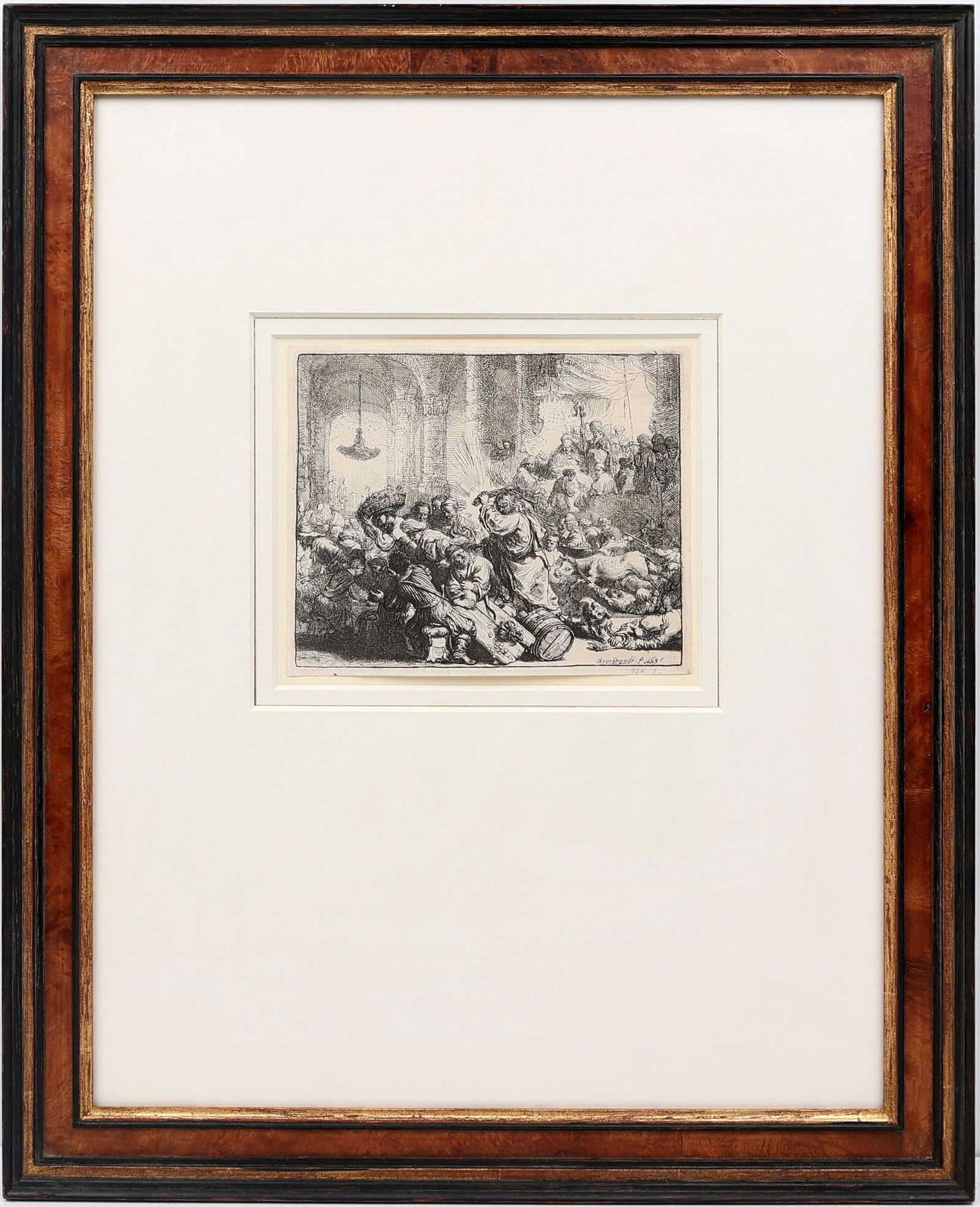 REMBRANDT ETCHING CHRIST DRIVING THE MONEY CHANGER (1 of 4)