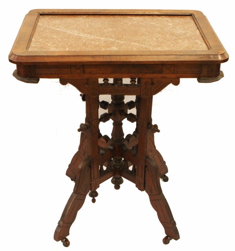 VICTORIAN EASTLAKE RED MARBLE TOP SIDE TABLE Dec 15, 2012 Manor