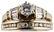 GIA CERT. LADIES 14K YELLOW GOLD DIAMOND WEDDING SET