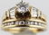 GIA CERT. LADIES 14K YELLOW GOLD DIAMOND WEDDING SET - 2
