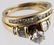GIA CERT. LADIES 14K YELLOW GOLD DIAMOND WEDDING SET - 4