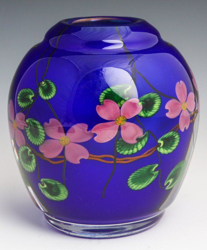 STEVEN LUNDBERG STUDIOS ART GLASS VASE SIGNED