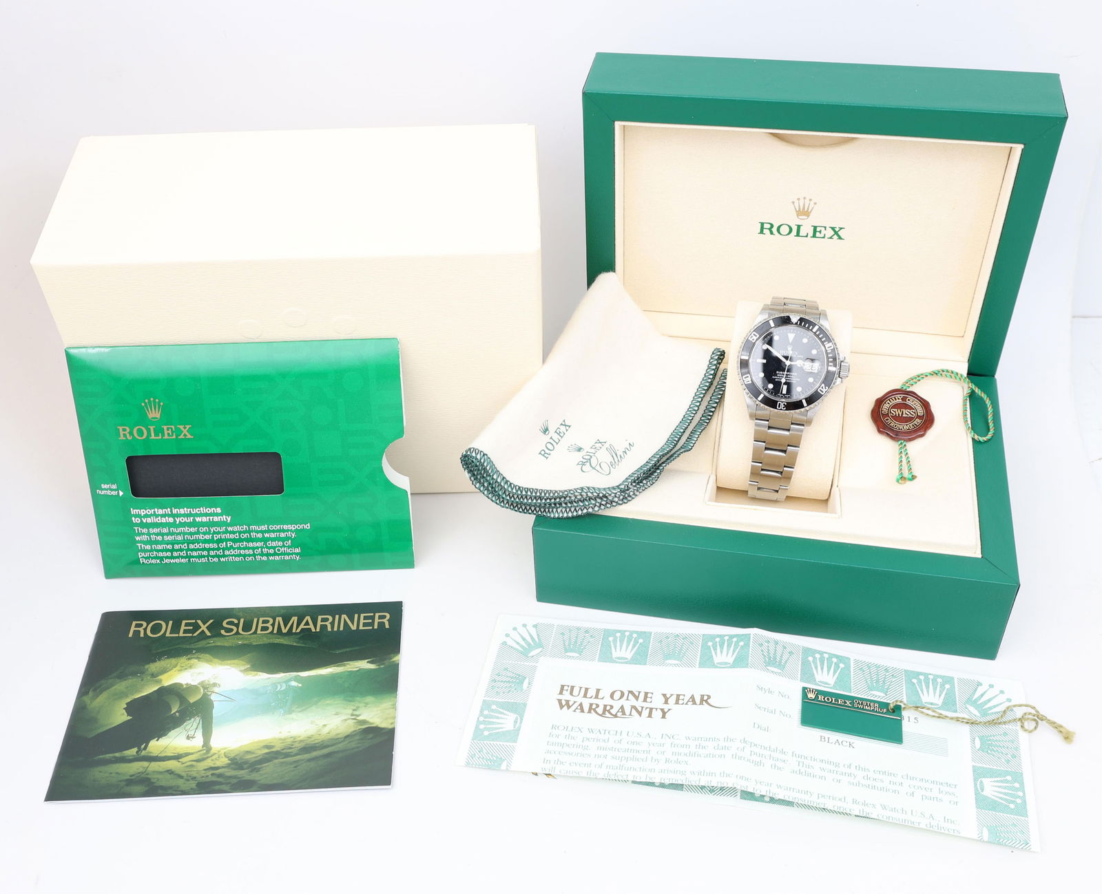 ROLEX MENS SUBMARINER STAINLESS BLACK DIAL  R16610 (1 of 4)