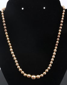 18K DESIGNER AUROFIN GOLD BALL NECKLACE