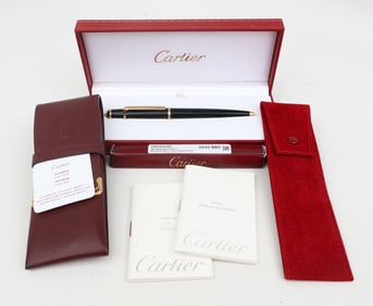 CARTIER DIABOLO BALLPOINT PEN WITH REFILL & EXTRAS