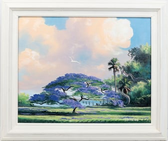 TRACY NEWTON FLORIDA ARTIST JACARANDA REFLECTION