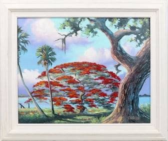 TRACY NEWTON FLORIDA ARTIST FIERY POINCIANA
