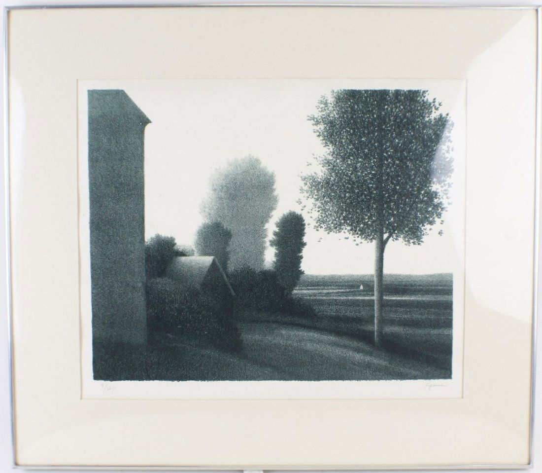 ROBERT KIPNISS SUMMER 1975 SIGNED & NUMBERED LITHO: ROBERT KIPNISS SUMMER 1975 SIGNED & NUMBERED LITHO Robert Kipniss (American, b.1931). "Summer", 1975, lithograph on paper, signed Kipniss lower right corner, limited edition, #8/260. Framed and matted