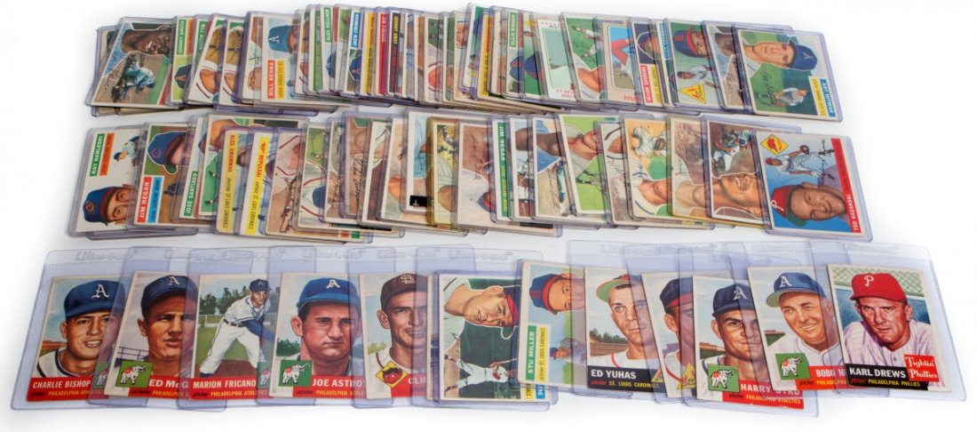 TOPPS BASEBALL CARDS MOSTLY 1950'S: TOPPS BASEBALL CARDS MOSTLY 1950'S A total of 89 cards. Kansas City Athletics: Bill Renna; Jim Finigan; Johnny Gray; Gus Zernial, Hector Lopez; Arnold Portocarrero; "Spook" Jacobs; Elmer Valo; Rance P