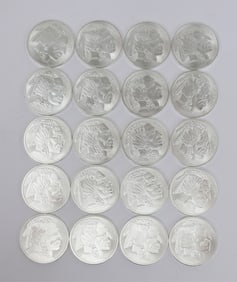 1 OUNCE SILVER BUFFALO ROUND COINS 20 OUNCES