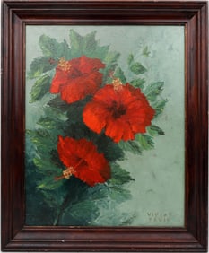 VIVIAN DAVIS FLORIDA ARTIST HIBISCUS  TRIFECTA