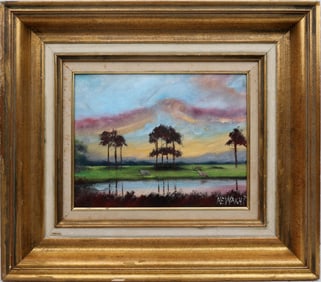 NORMAN WRIGHT FLORIDA ARTIST DEER GRAZING