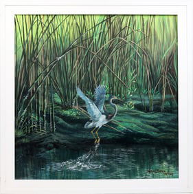 DANIEL BUTLER FLORIDA ARTIST BLUE HERON