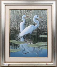 BEN ESSENBERG FLORIDA ARTIST GREAT EGRETS