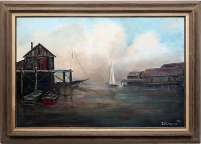 E.B. STOWE FLORIDA ARTIST THE OLD BOAT YARD