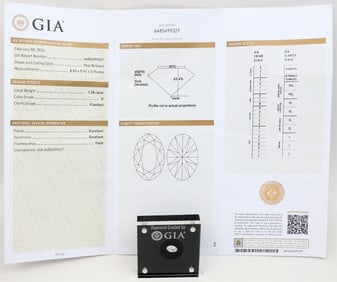 GIA CERTIFIED D FLAWLESS OVAL DIAMOND 1.28 CT
